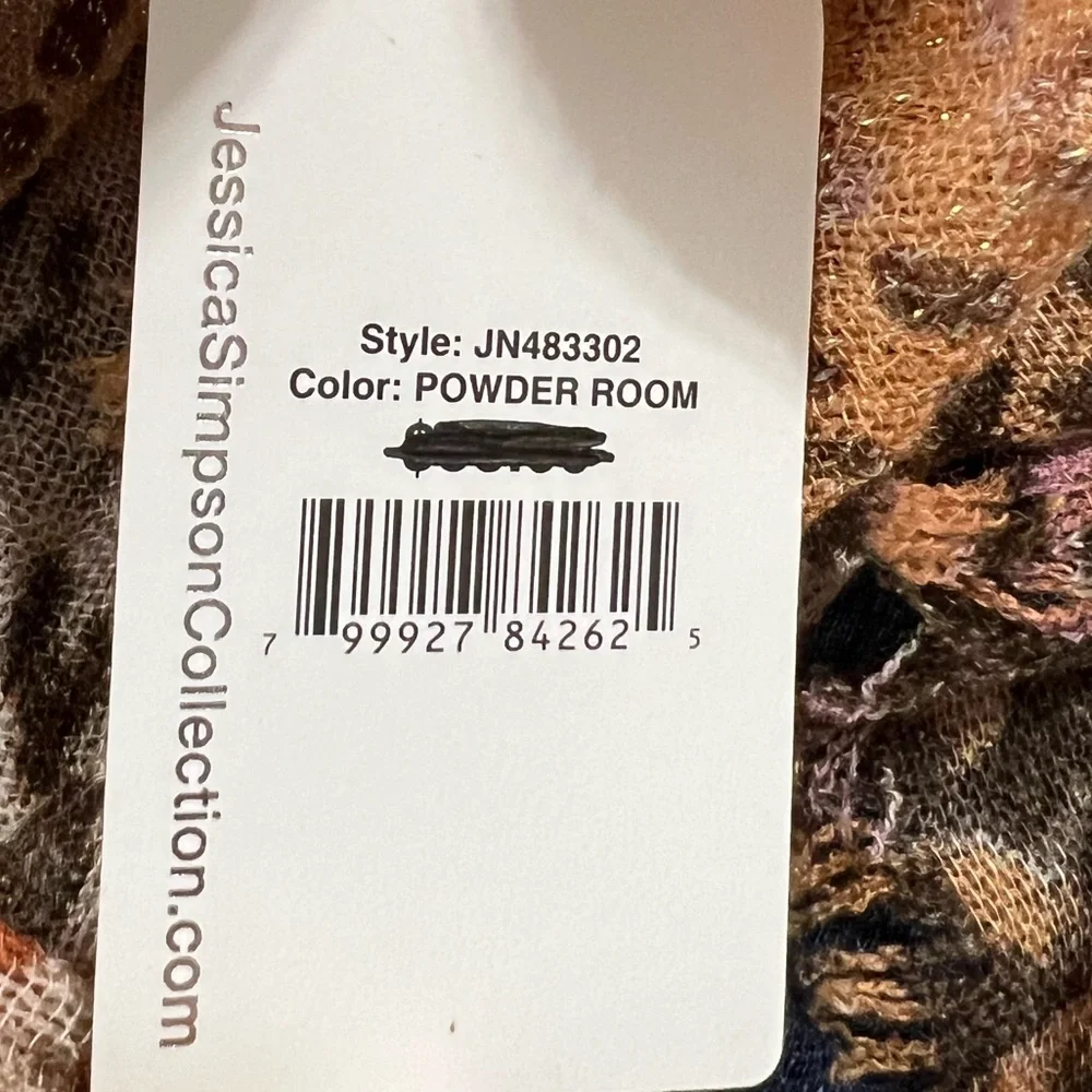Jessica Simpson Leopard Print Powder Room Scarf OS